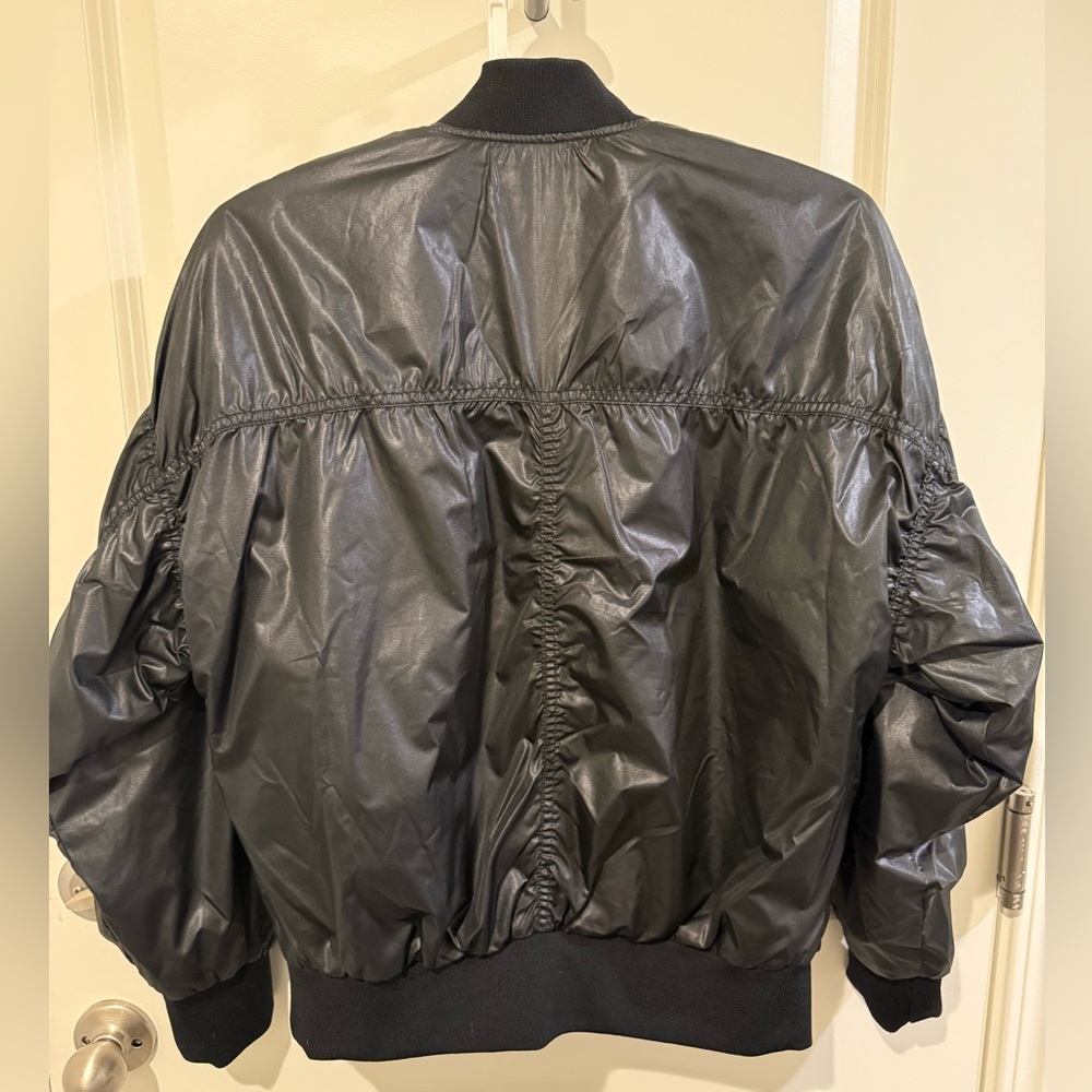 Old Navy women’s Shiny Black Bomber Jacket